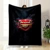 "Red Arsenal Logo with Gold Cannon Emblem Design Flannel Blanket for Bedroom, Living Room, Sofa, and Nap Sofas"