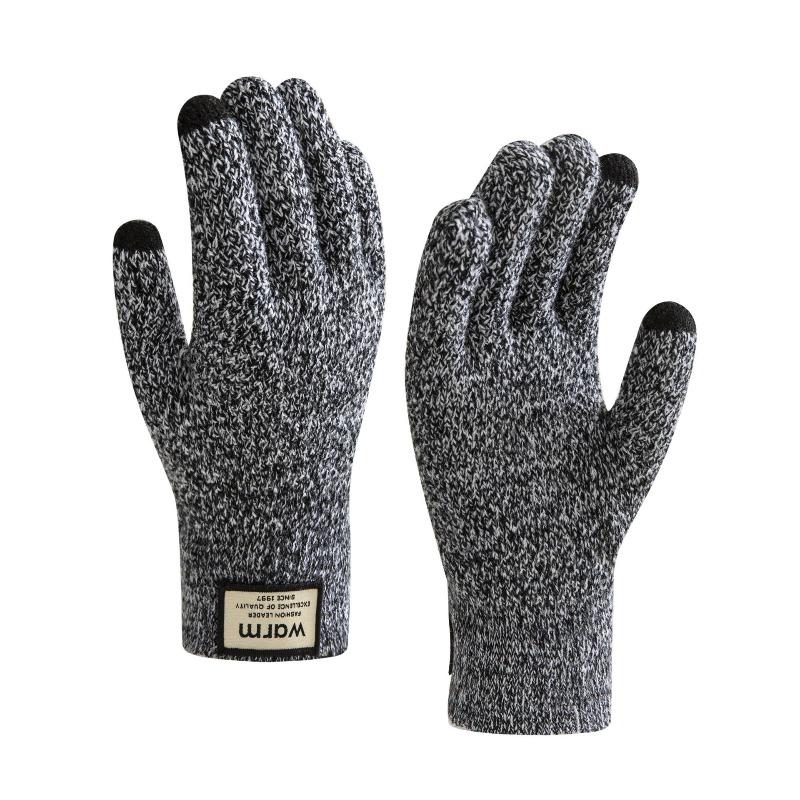 Touch Screen Gloves Winter Warm Knitted Velvet Thickened Windproof Cycling Men and Women Cold-proof Wool Simple Gloves