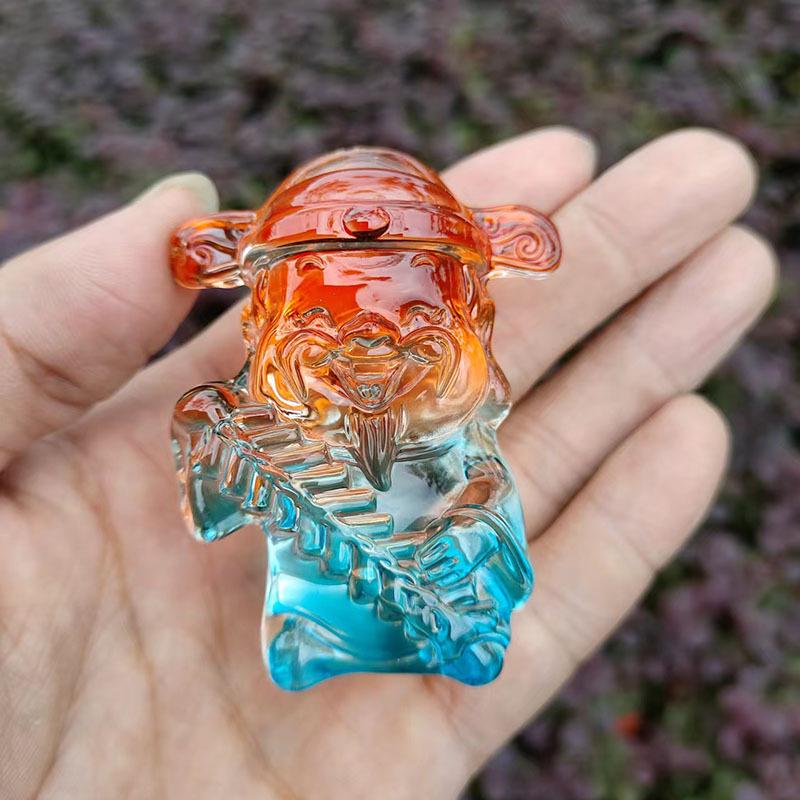 Crystal Glass God of Wealth Ornament: Home & Wedding Decoration Gift