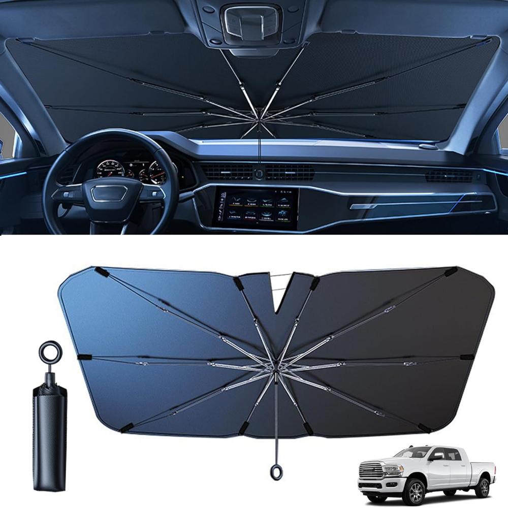 Upgraded Car Windshield with Drawstring Sunshade with Drawstring Sunshade, Foldable Car Sunshade with Six Sizes To Choose From