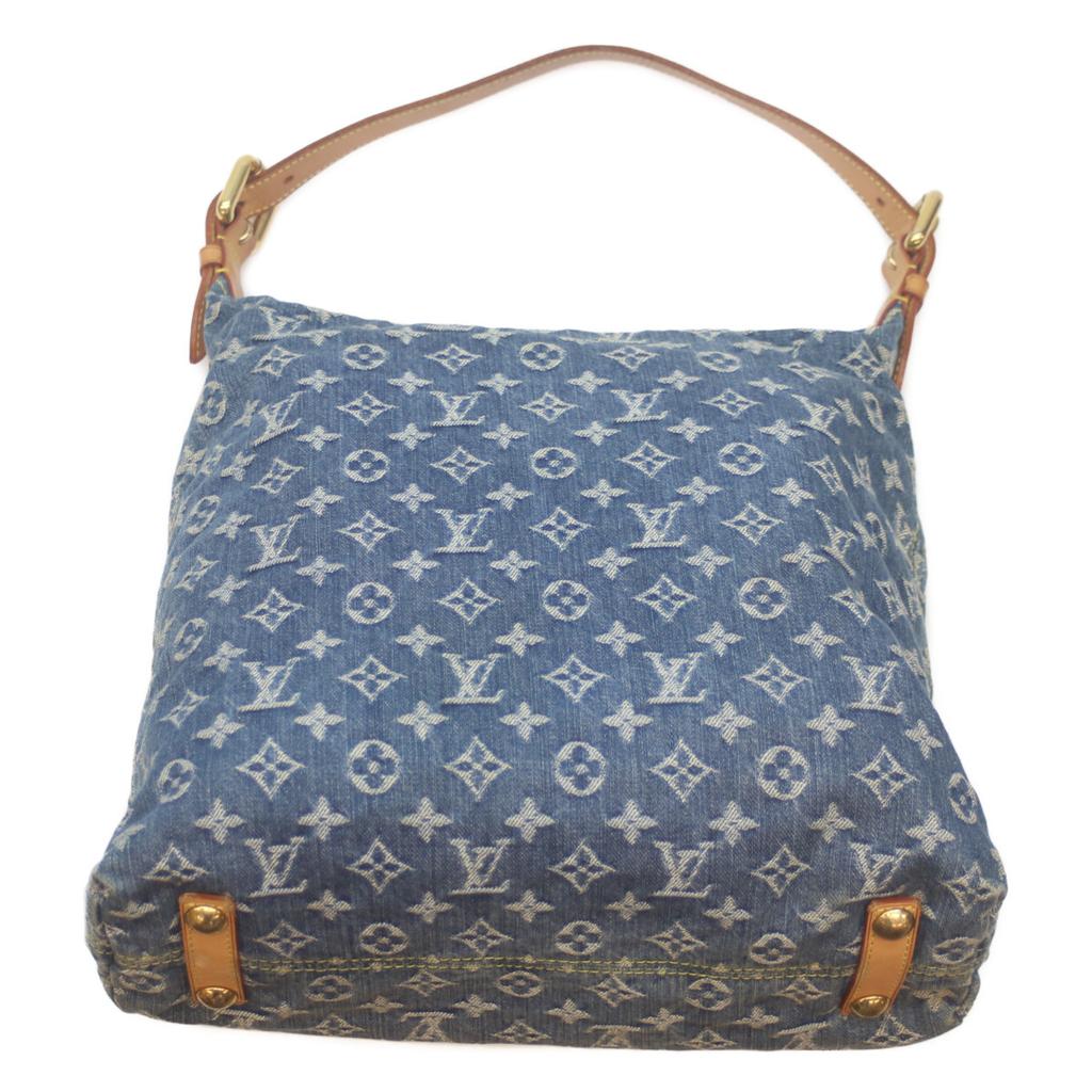 LOUIS VUITTON 2008 M95048 Monogram Denim Baggy GM Tote Bag blueUsed