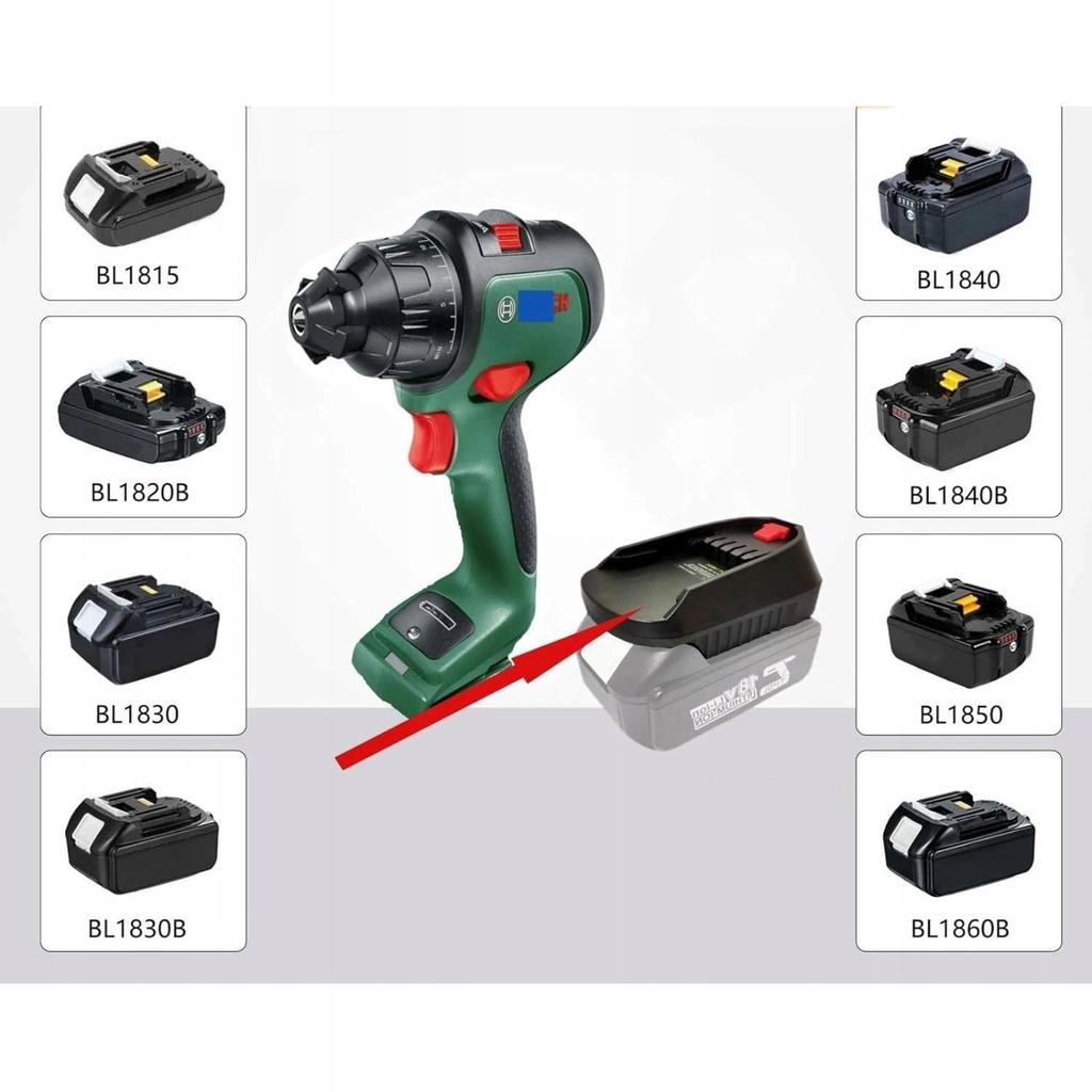 Rosfix Adapter für Makita 18V Akku auf Bosch – Kompatibilität mit Akkus BL1830–BL1860 | Robuste Konstruktion | Einfache Montage