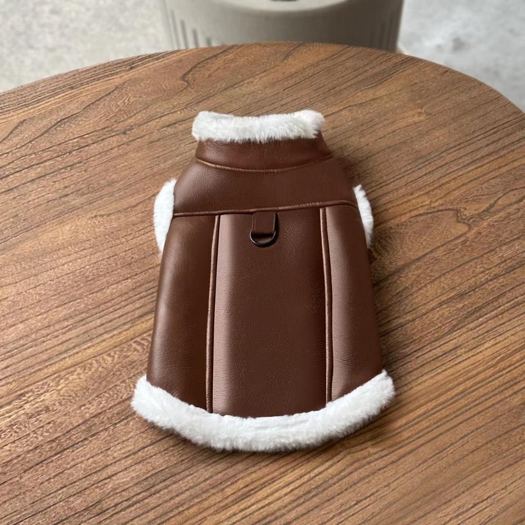 New Fall/winter Pet Clothing Jacket - Falcon Leather Coat with Added Insulation for Warmth. Pet Clothing for Cats and Dogs, Including Accessories.