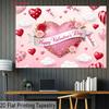 Happy Valentine's Day Tapestry, Pink Glitter Heart Background Cloth, Romantic Party Decor