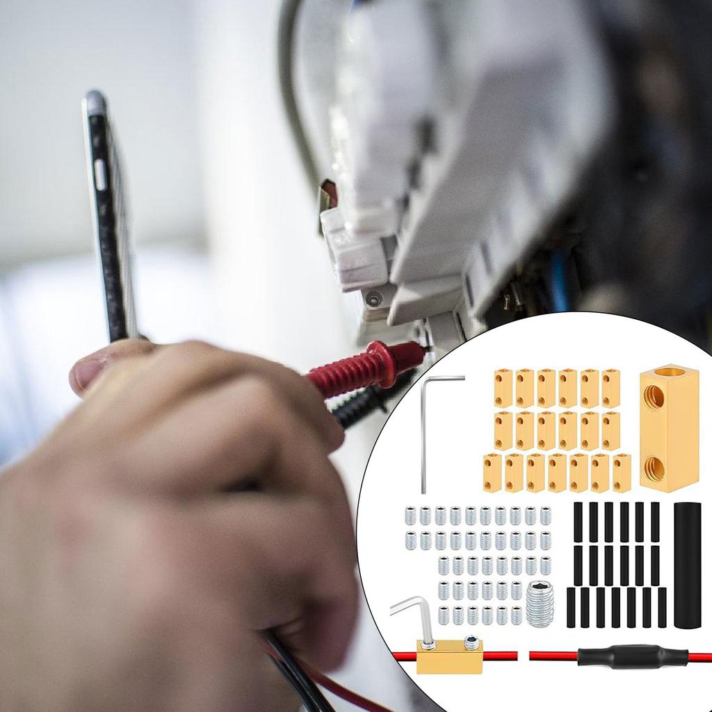 20Pcs 8 AWG Docking Connector 20A Wire Terminal Connectors with Screws Shrink Tubes Quick Wiring Terminal Enduring