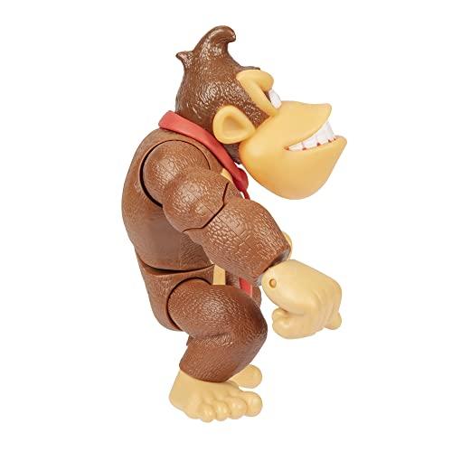 Nintendo Super Mario 6" / 15cm Tall Donkey Kong Action Figure with Pose Function, Perfect for Play and Display for Kids and Collectors Ages 3 and Up.