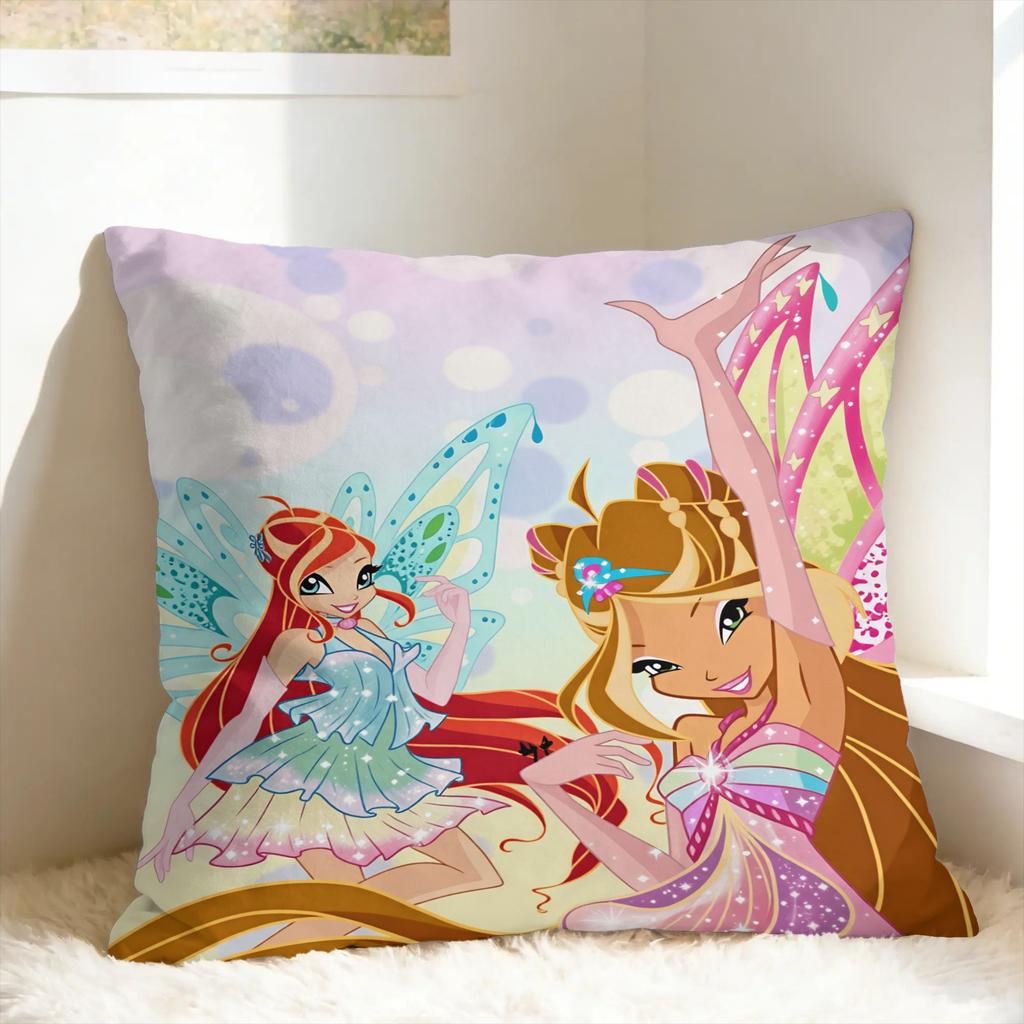 Cartoons W-winXs Clubs Pillow Case Square Pillow Cover Funny Pillowcases For Wedding Party Home Decor