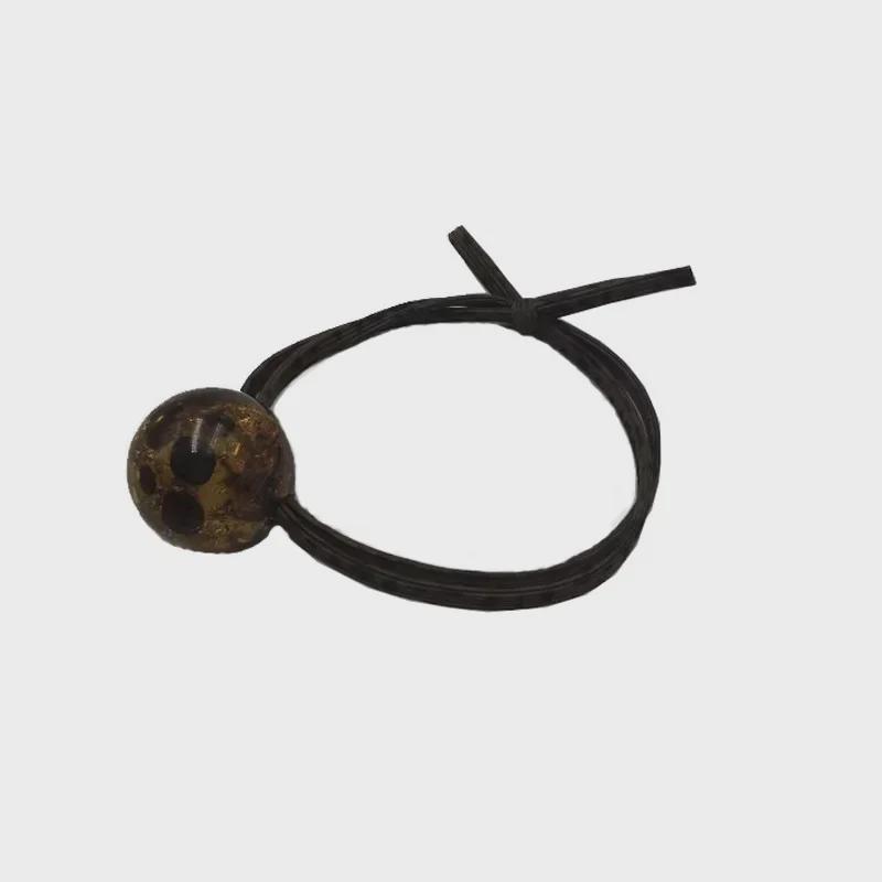 Korean Acrylic Ice Crack Leopard Hair Rope: Double-Strand Headband & Bracelet