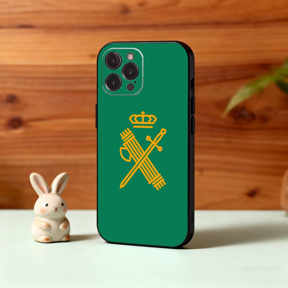S-Spanish G-Guard Civil Emblem Phone Case For iPhone17,16,15,14,13,12,Plus,Pro Max, 5G Others Soft Black Cover