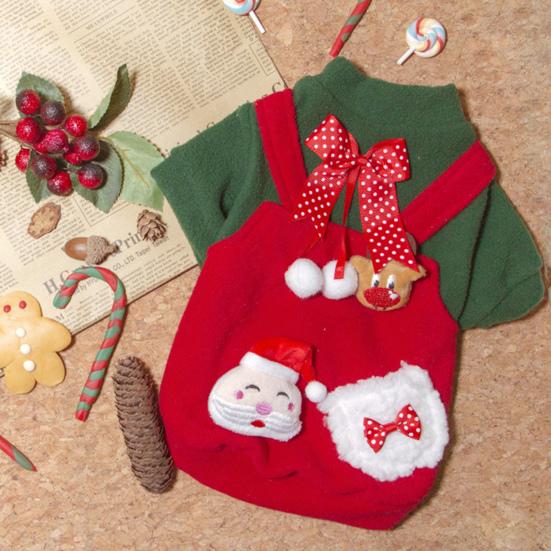 Christmas Series Decor Pet Clothing Durable Skin-friendly Keep Warmth Puppy Cats Warm Short Sleeve Shirt Outfit