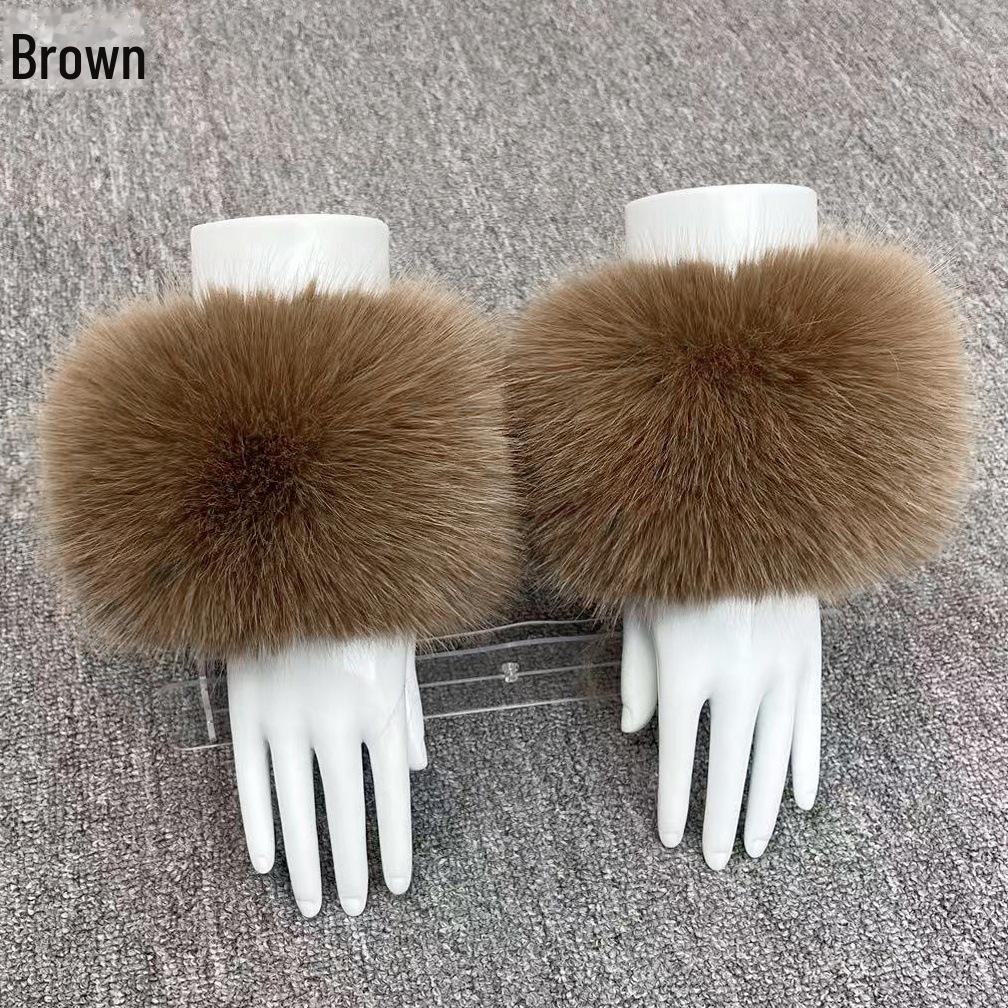 Dámské zimní plyšové manžety na zápěstí z umělé kožešiny - imitace lišky, mývala, králíka.