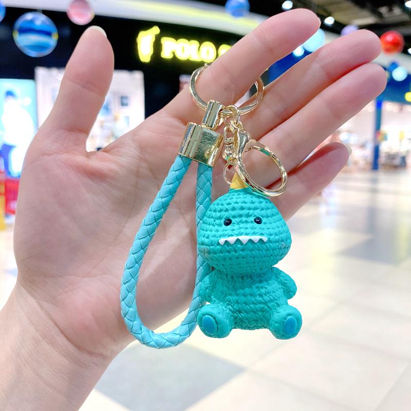 Cartoon Dinosaur Resin Animal Keychain Female Exquisite Cute Rabbit Couple Pendant Creative Bag Pendant resin