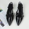 Fashion High Heels Women's Sandals 2025 Summer Elegant Black Pointed Toe Shallow Office Slingbacks Stiletto Chic Buckle Lady Mules Shoes