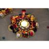 Handmade Recycled Material Rajasthani Dolls Puppet Tealight Candle Holder, Multicolor (13 Cm X 13 Cm 6.5 Cm) (Pack of 1)