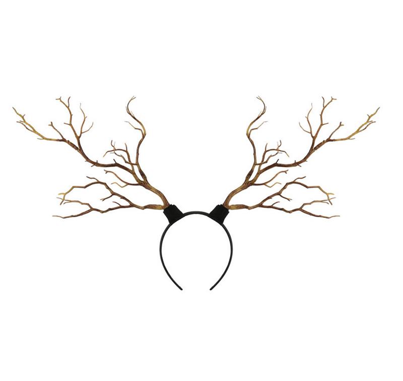 

Длинные рога ветки дерева рога шляпа повязка на голову для волос косплей вечеринка маскарадный костюм Хэллоуин Рождество косплей головной убор фестиваль