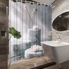 Zen Lotus Flower Shower Curtain - Ripple Design, High-Quality Polyester, Artistic Bath Decor, Mixed Colors, Nature-Inspired