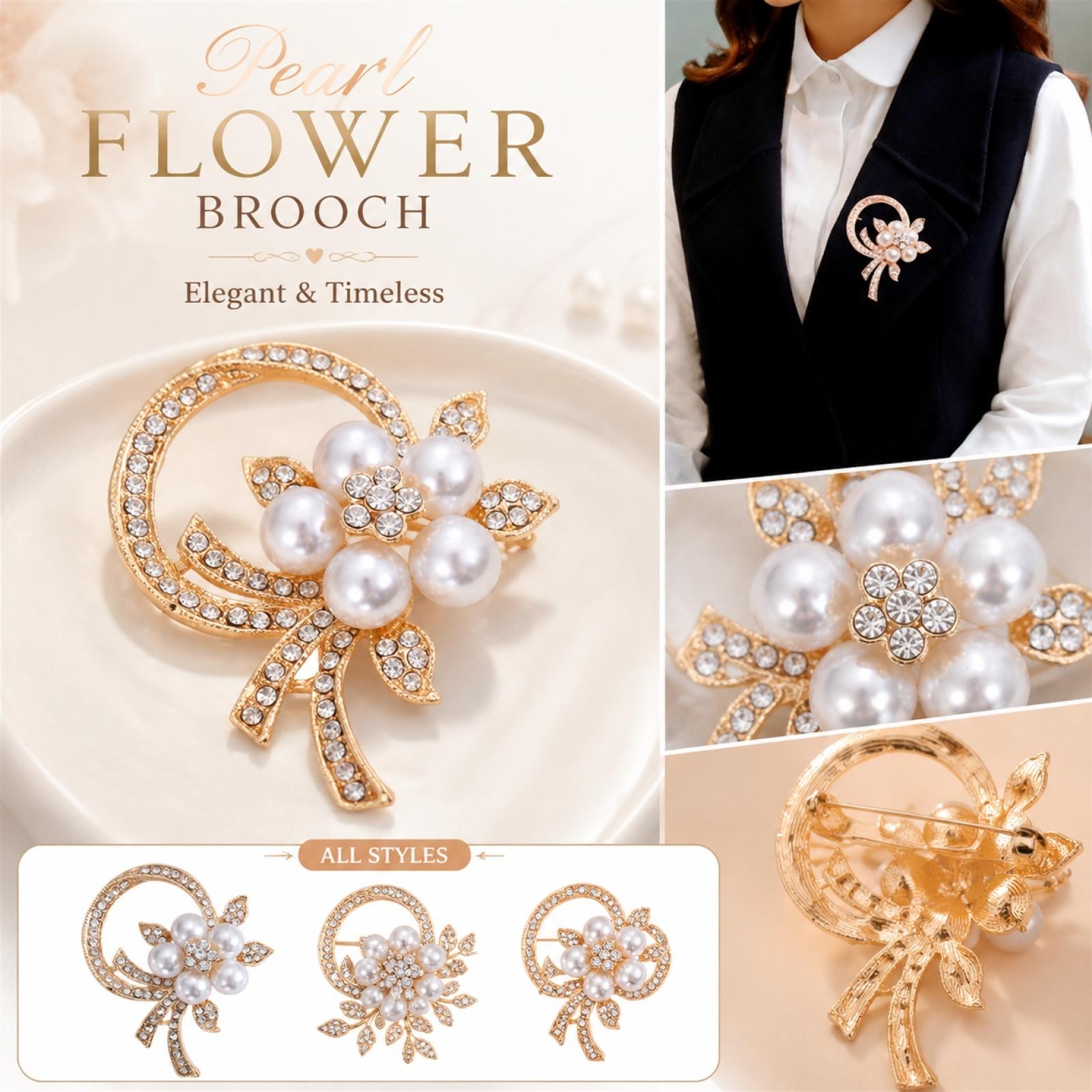 Fashion Floral Brooch Versatile Stylish Pin for Women Elegant Daily Wear Accessory one size