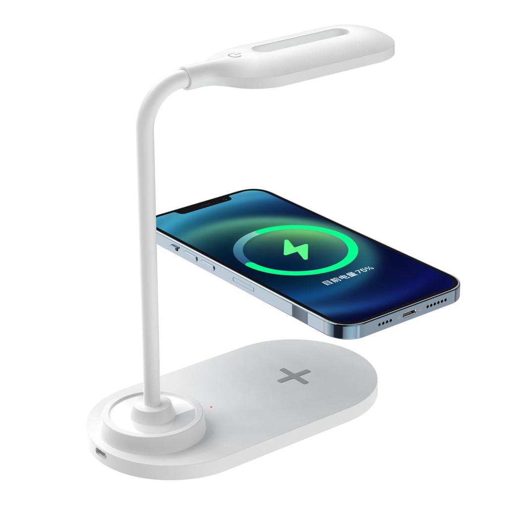 2-in-1 Desk Lamp & 15W Wireless Charger - Eye-Safe, Home Office Gift, Fast Mobile Charging