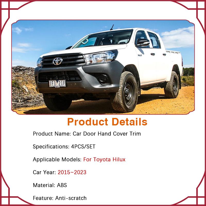 

Накладка крышки дверной ручки автомобиля для Toyota Hilux AN110 AN120 AN130 2016 ~ 2023 Scratch Chromium Styling Exterior Parts Car