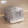 Large Enclosed Cat Litter Box with Top Entry Odor-Proof Drawer System Cat Toilet Anti-Splash Pet Potty High-Sided Cat Bedpans