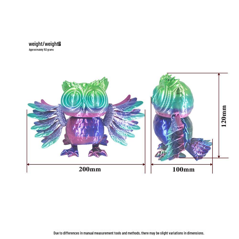 LINK CNC 3D Printed Silk PLA Owl Model Ornament