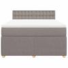Box Spring Bed with Mattress Taupe 160 X 200 Cm Fabric