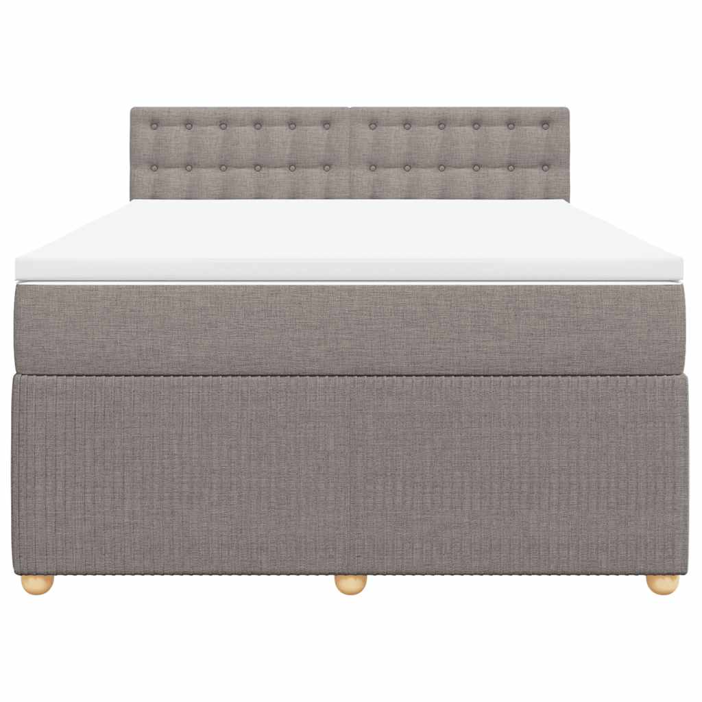 Box Spring Bed with Mattress Taupe 160 X 200 Cm Fabric