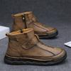Men's New Hand-Sewn Large-Size Retro High-Top Boots  Casual Shoes  Outdoor Hiking Boots Comfortable and Wear-Resistant Men's Shoes