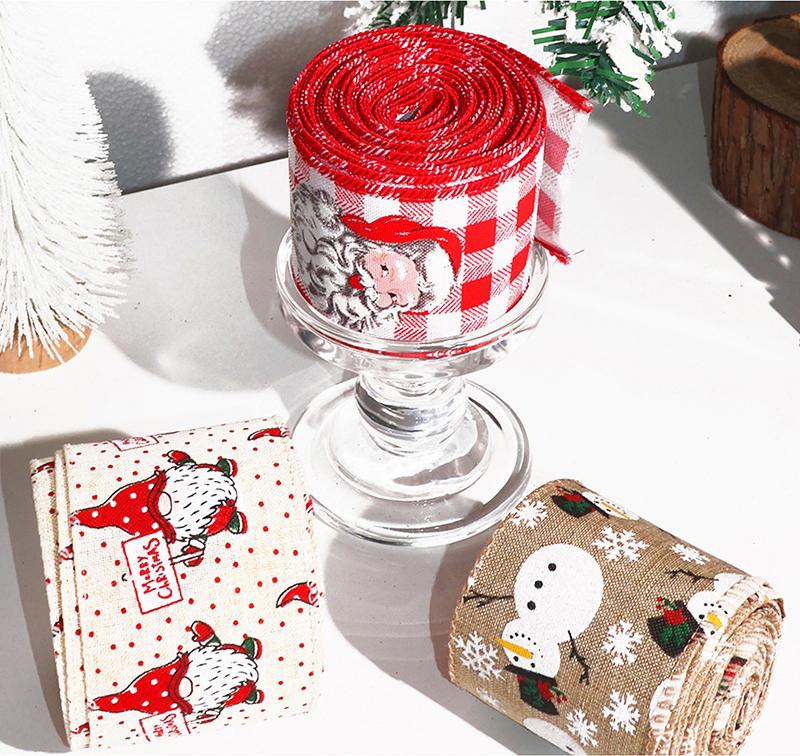 6.3cm Reusable Jute-Style Christmas Craft Ribbon Polyester Webbing