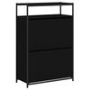 VidaXL Shoe Cabinet Black 75x34x112 Cm Engineered Wood 840034