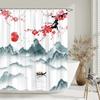 Aesthetic Floral Shower Curtain Watercolour Plum Artist Home Bathroom Decor Polyester Washable Shower Curtains Set With Hooks