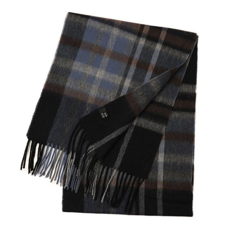 Hong Rong Unisex Wool Plaid Scarf - Warm for Autumn/Winter