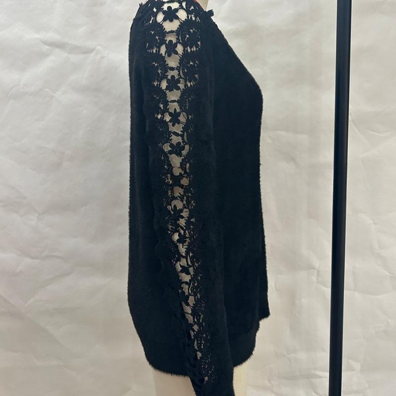 Móda Nové Pulóvre s Výstrihom cez Rameno Pletený Sveter Ženy Čipkovaná Patchwork Dlhý Rukáv Dámske Svetre Topy Elegantné Vintage Jednofarebné Mäkké Teplé Svetre 26460
