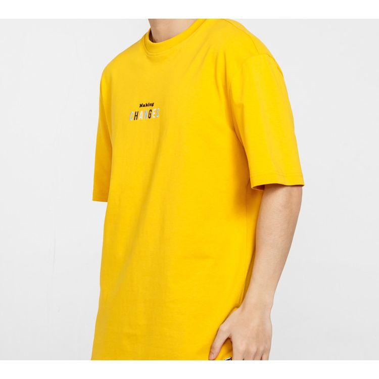 Puma Letter Print Crew Neck Short Sleeve T-Shirt Men Tops Gold 597337-25