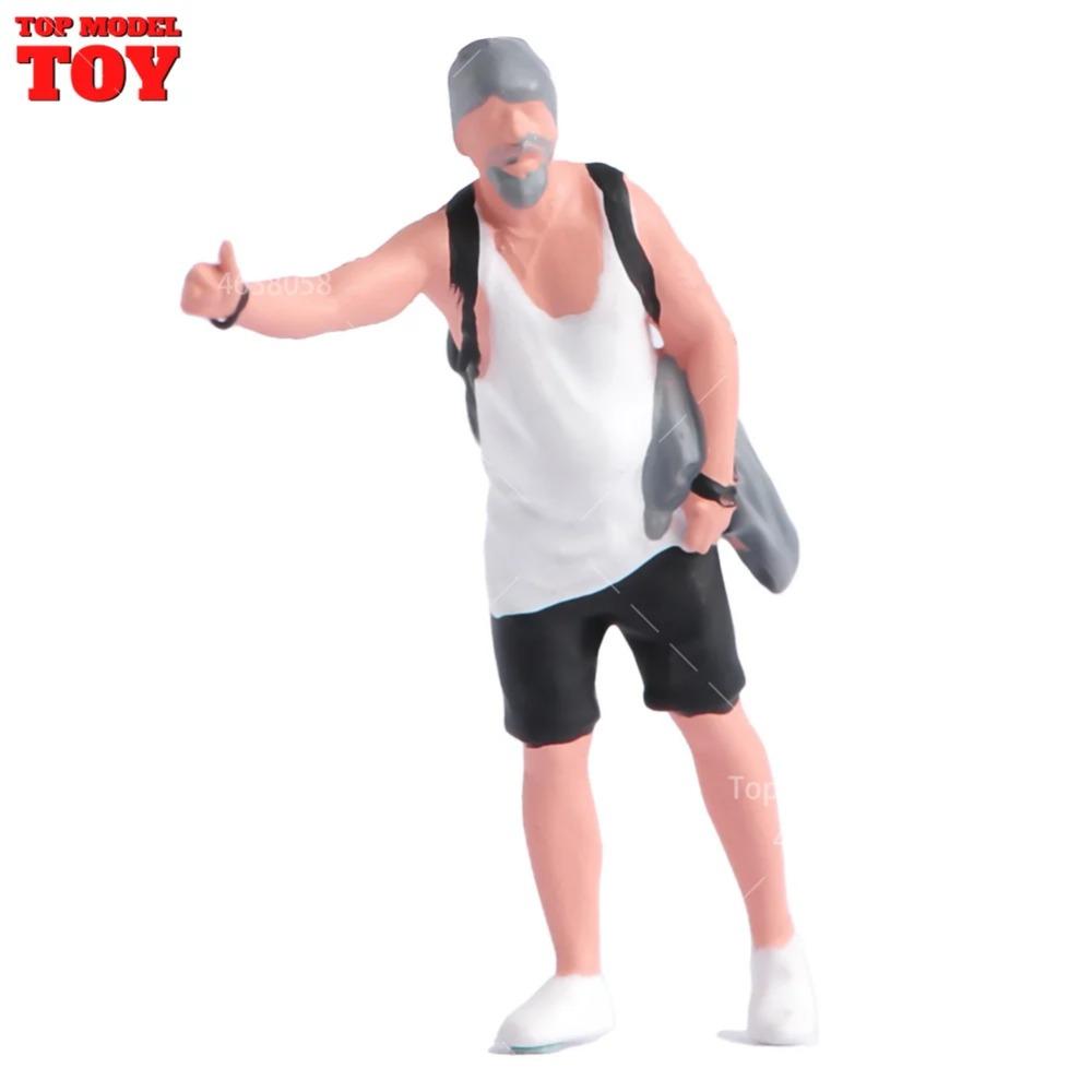 Painted Miniatures 1/64 Scale Beauty Handsome Boy Policeman Girls Male Female Scene Figure Model For Car Vehicles Decorate