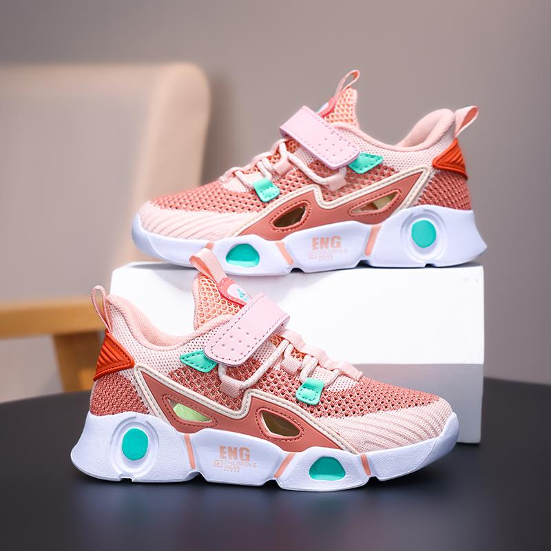 Modieuze Zomer Kinder Mesh Holle Casual Schoenen Jongens Sportschoenen Ademend, Lichtgewicht, Antislip Tennis Meisjes Sportschoenen