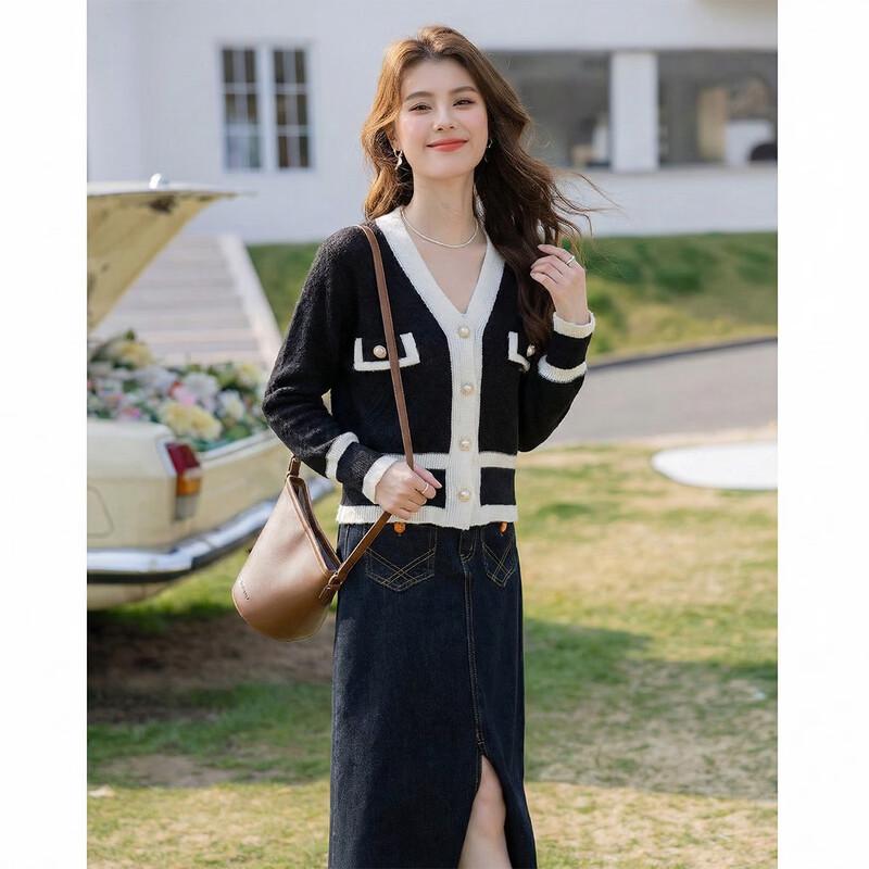 MOKANA Women's Little Fragrance Style Short Knit Cardigan