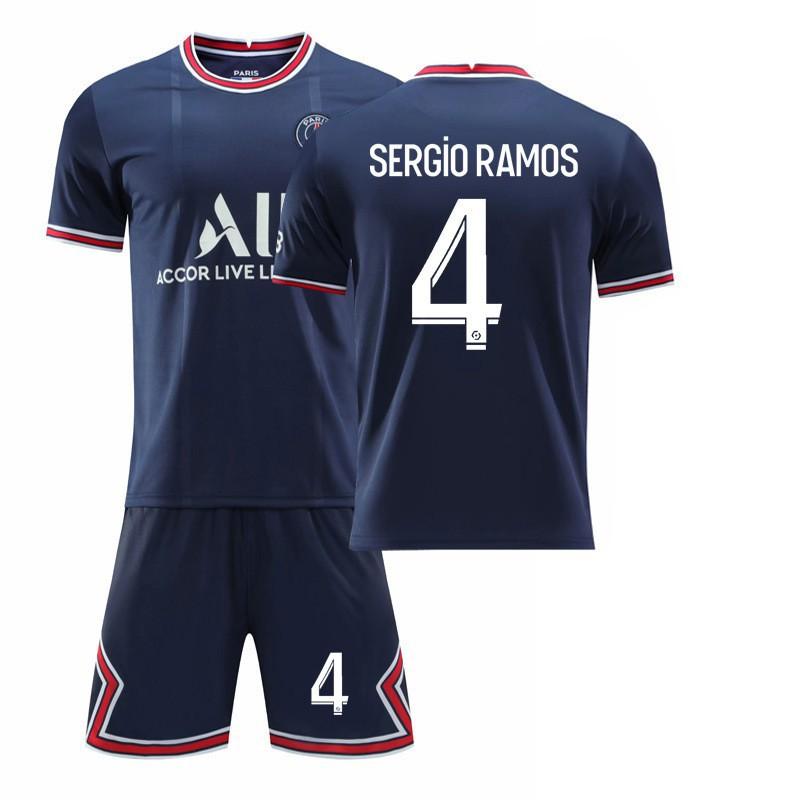 21-22 Paris Home Court 30 7 Mbappe No. 10 Neymar 4 Football Jersey Sportswear Set