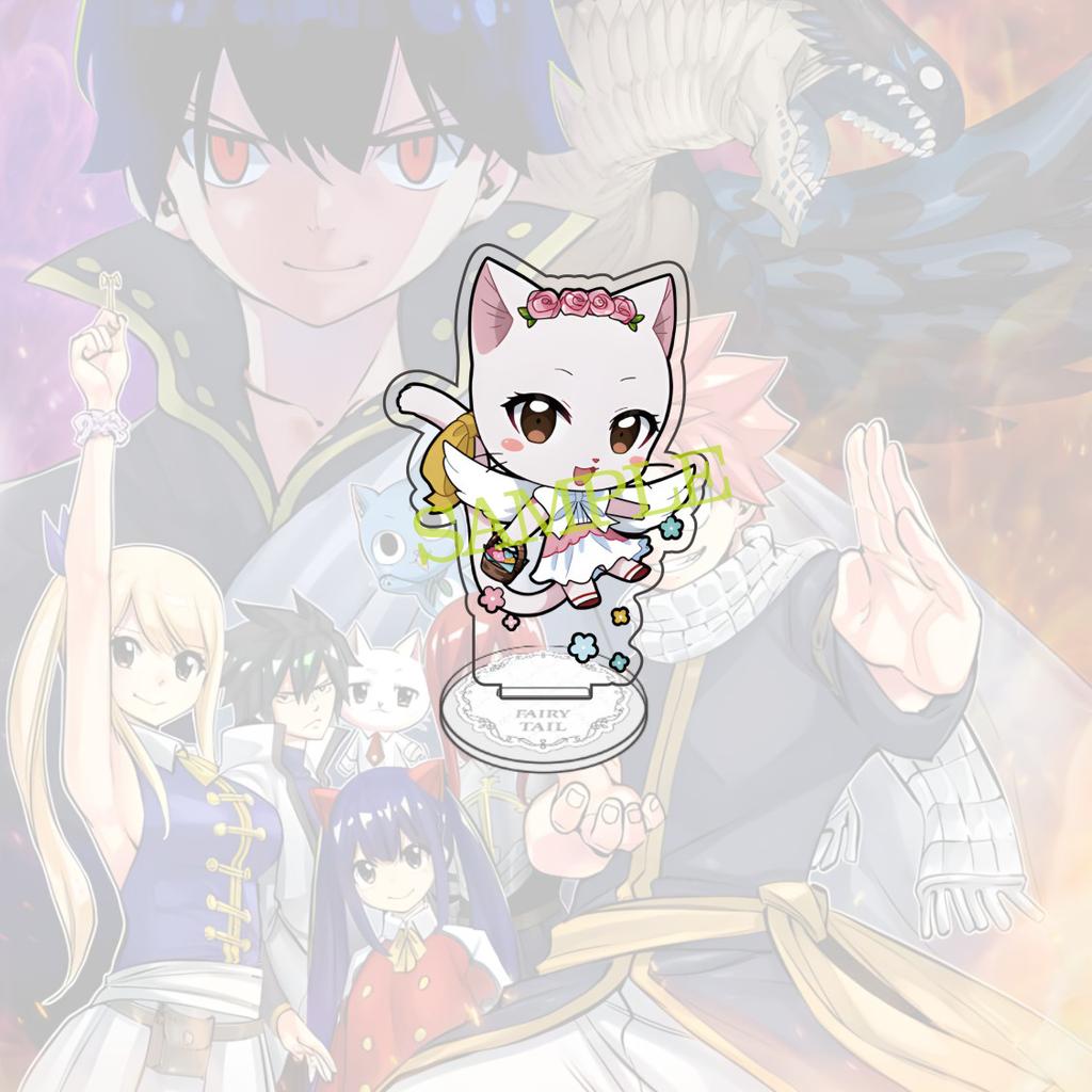 Anime FAIRY TAIL 10 Cm Acrylic Natsu Happy KEAI Elza Lucy Jellal Mirajane Standing Model Gray Desktop Decoration Fan Gift
