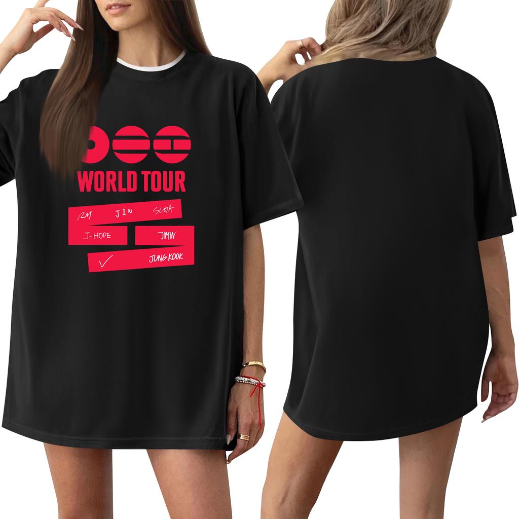 Women's Casual Printed T-Shirt Round Neck Pullover Short Sleeve Top