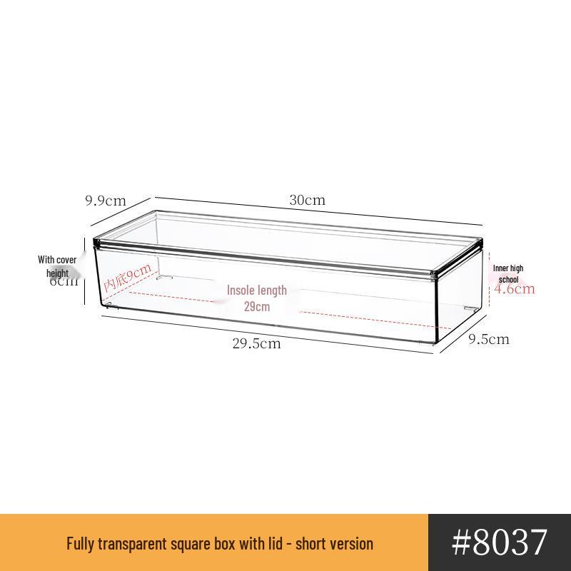 Clear Acrylic Jewelry and Cosmetics Storage Box with Lid