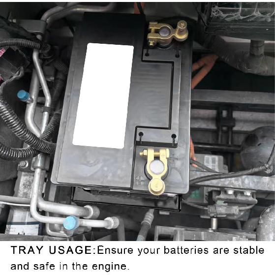 Metal Battery Tray, Heavy Duty Car Battery Mounting Tray Battery Hold Down Bracket, Universal Battery Tray Holder Replacement for Car RV Marine Boat,