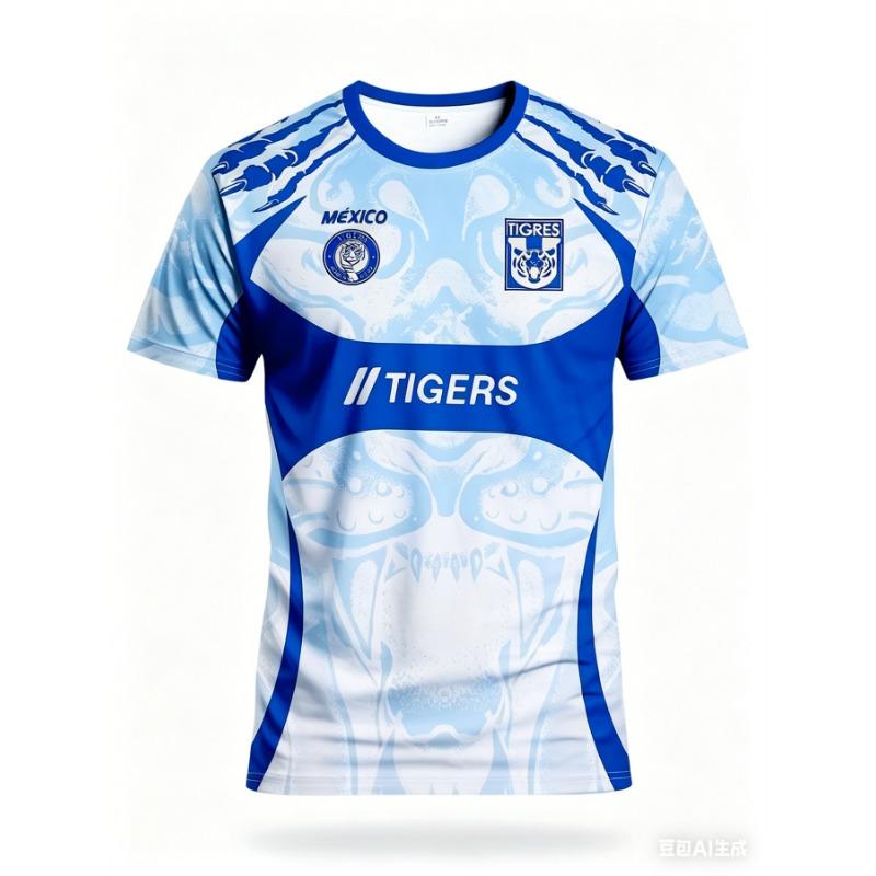 Los Angeles Tigers Herren Fußballtrikot & Mexiko Rundhals Komfort-Sweatshirt mit Tiger-Grafikdruck, Perfekt für das Mexiko-Spiel