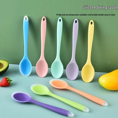 Colher de Silicone Resistente a Altas Temperaturas, Estilo Bugbug – Colher Pequena para Sopa de Estudante e para Misturar Papinha de Bebê