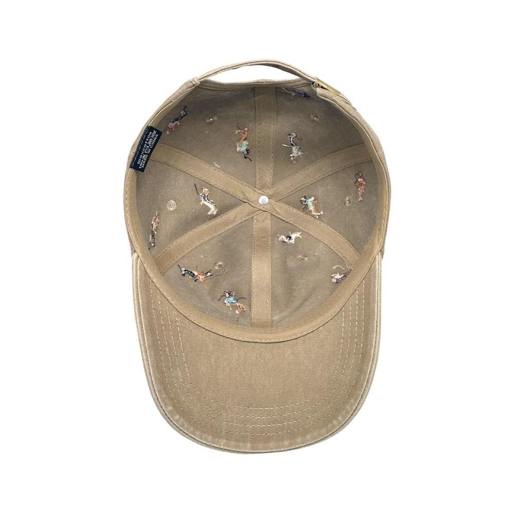 Washed Embroidery Puppy Cap Soft Duckbill Cap Versatile Distressed Baseball Cap Women