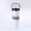 30oz Stainless Steel Tumbler with Handle, 304 Car Cup Holder Friendly, Double Wall Vacuum Insulated Hot Cold Travel Mug, Portable Iced Coffee Cup