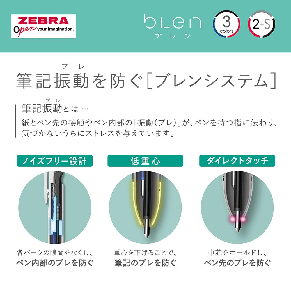 Zebra Ballpoint Limited Blen2+S Multi-Function Pen, 0.5mm, Snoopy, Edition, White, B2SAS88-SN2-W