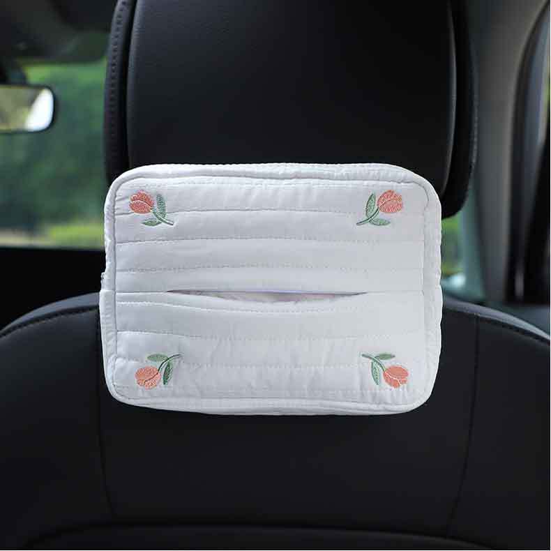 Cartoon cloth car tissue box Car seat back hanging paper box multi-functional car interior supplies