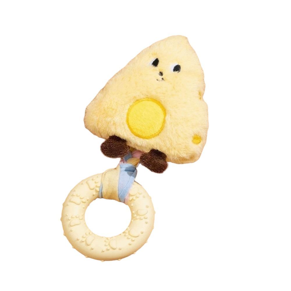 

Bite Resistant Teething Toy Rubber Material Dog Toy Durable Bite Resistant Toy Indoor Cheese