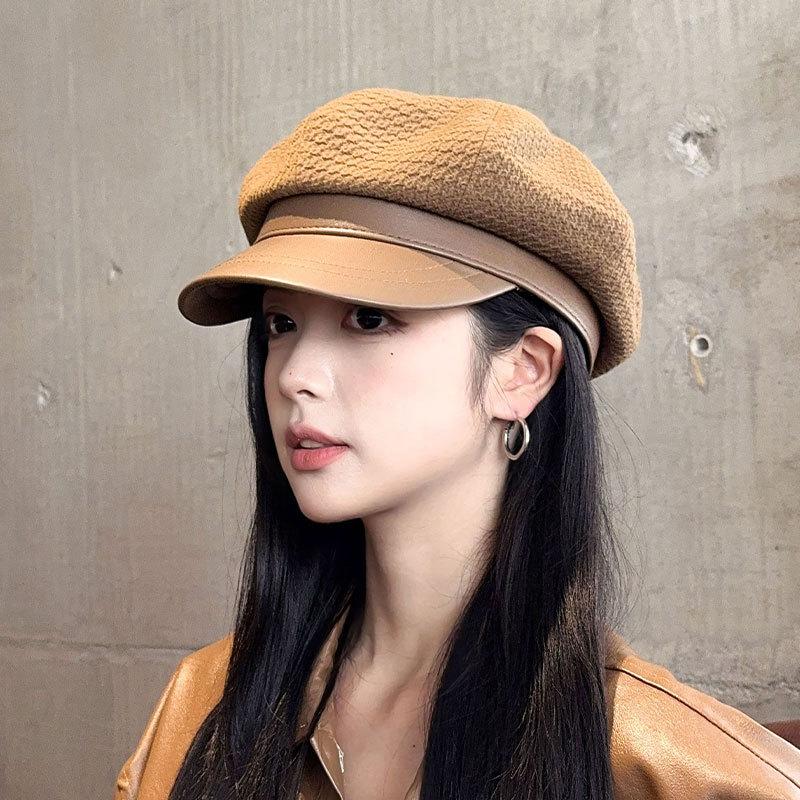 Women's Stylish Beret Hat, Lightweight Knitted Painter Hat, Urban Chic Retro Newsboy Cap for Fall/Spring, Casual, Christmas Gift